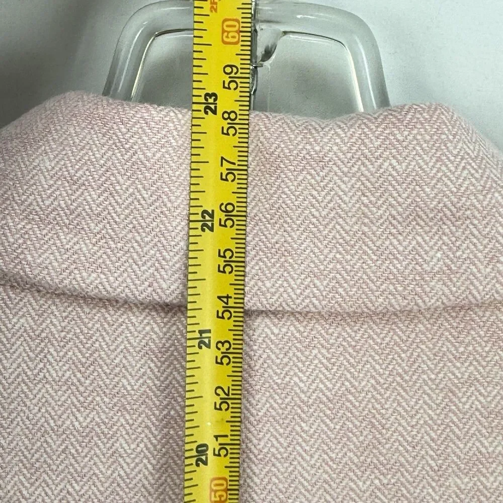 Banana Republic Pink Tailored Blazer Herringbone Cropped Career Womens Size 16